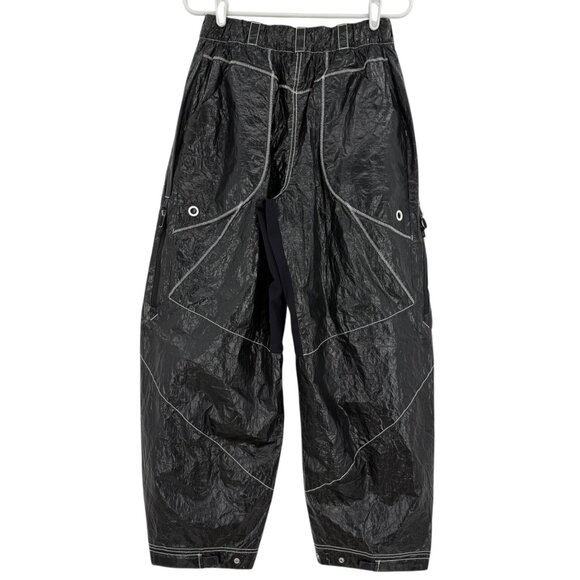 FP Movement Women Rough Rider Rich Black Elastic Parachute Tyvek Pants Sz S NWOT - Picture 2 of 13